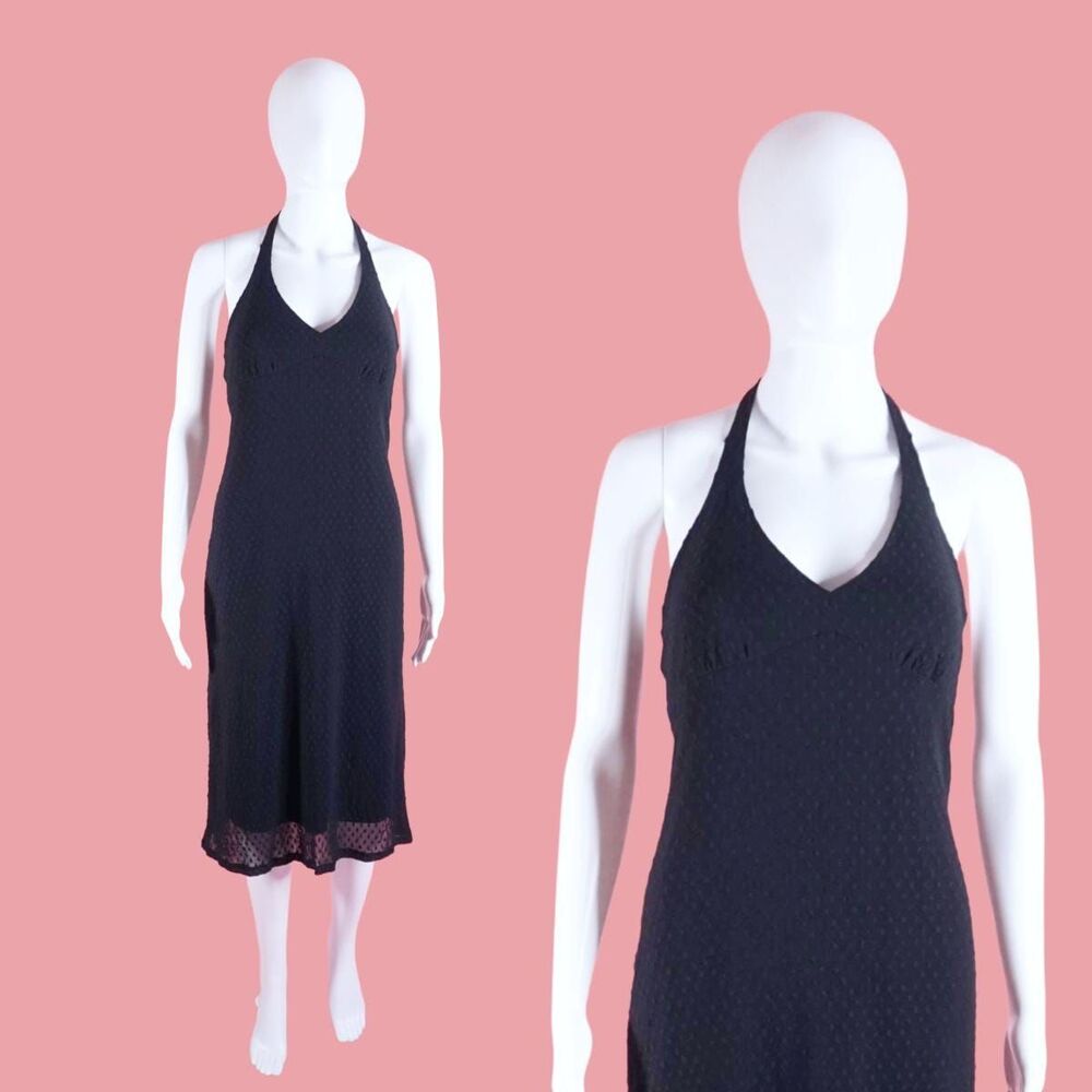 1990s-Y2K Vintage BETSEY JOHNSON NY. Swiss Halter Dress. S-M. AS IS. DAMAGED